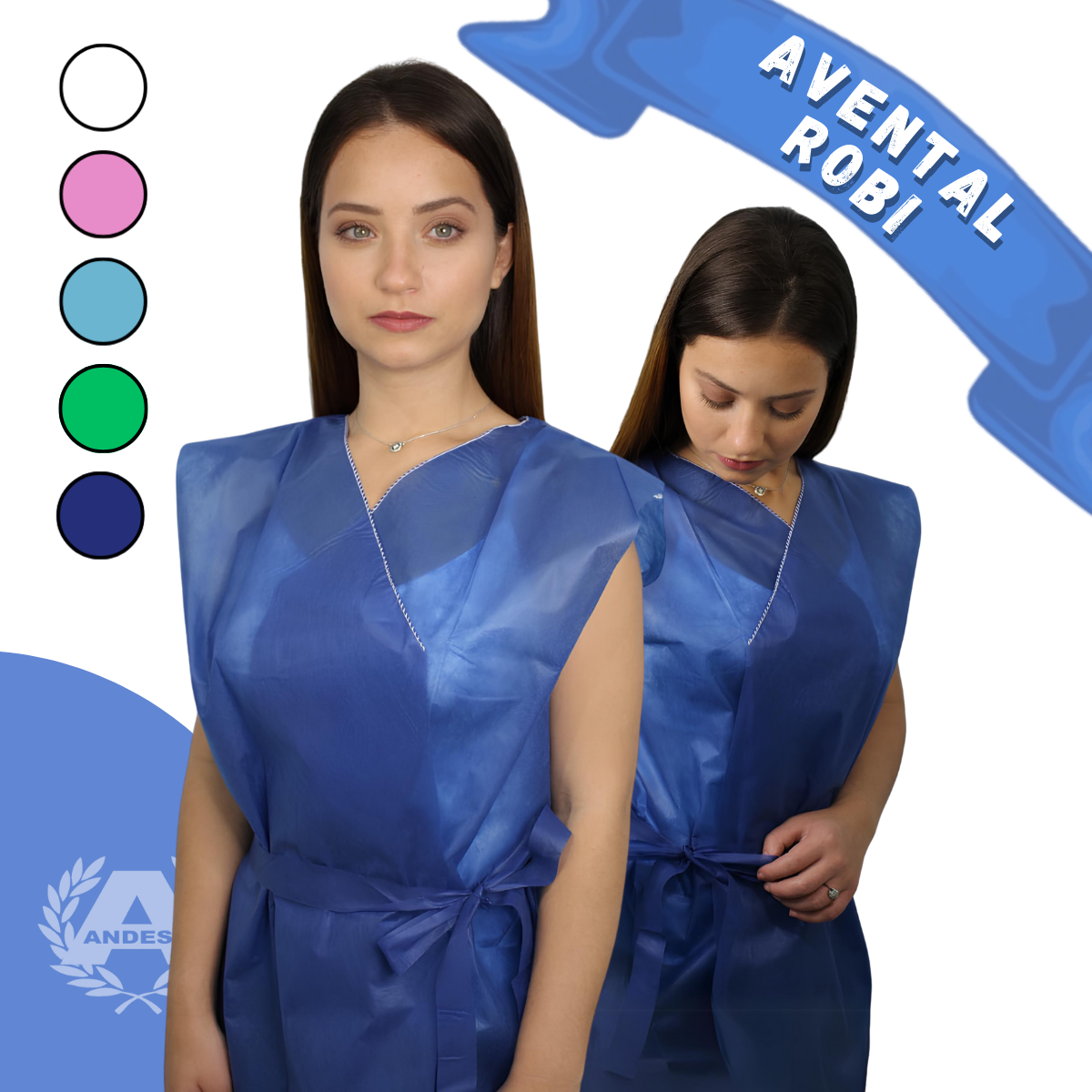 Avental Robi Descartável S/ Mangas P/ Exames 10 Und. Gr 40
